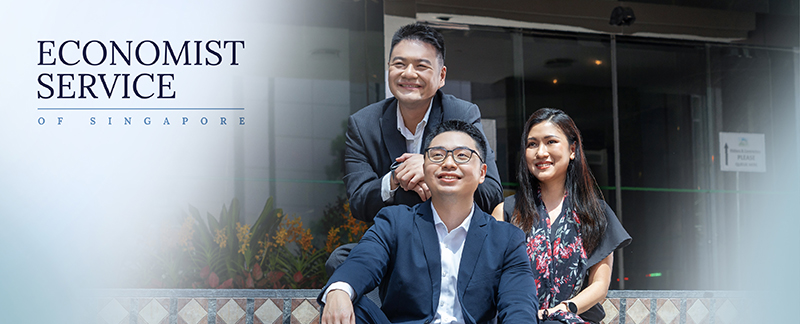 Economist Service banner featuring economists in a workplace setting.